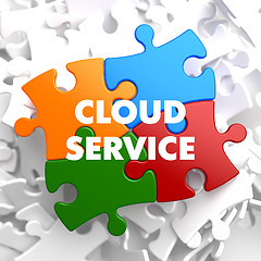 Image showing Cloud Service on Multicolor Puzzle.