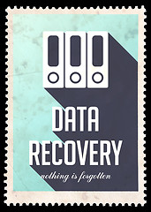 Image showing Data Recovery on Blue in Flat Design.