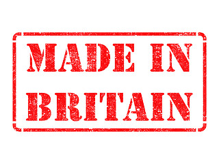 Image showing Made in Britain - inscription on Red Rubber Stamp.