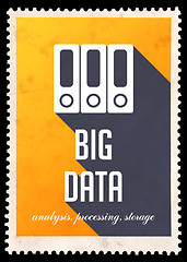 Image showing Big Data on Yellow in Flat Design.
