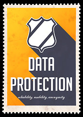 Image showing Data Protection on Yellow in Flat Design.