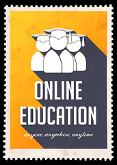 Image showing Online Education on Yellow in Flat Design.