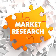 Image showing Market Research on Orange Puzzle.