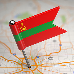 Image showing Transnistria Small Flag on a Map Background.