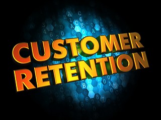 Image showing Customer Retention - Gold 3D Words.