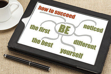 Image showing success tips on digital tablet