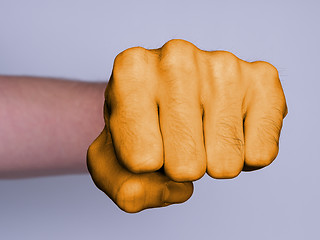 Image showing Fist of a man punching