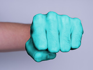 Image showing Fist of a man punching