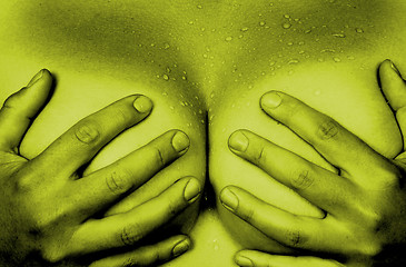 Image showing Hands covering breasts