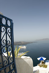 Image showing view of cruise ship harbor greek islands