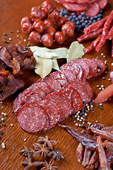 Image showing meat and sausages