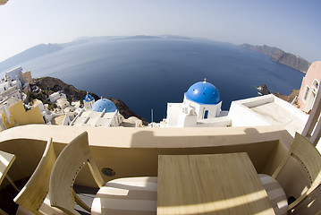 Image showing view over greek island churches