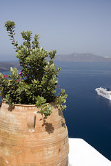 Image showing harbor view santorini