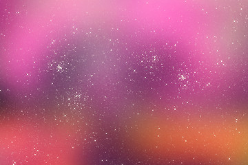 Image showing Starry pink universe background with bright stars