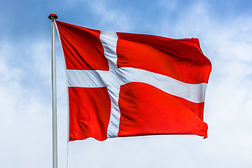 Image showing Danish flag in red and white color