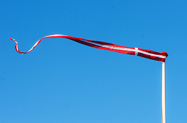 Image showing Pennant with the flag of Denmark blowing in the wind