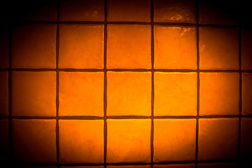 Image showing Background surface of orange tiles