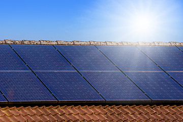 Image showing Solar panels on the roof