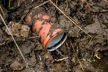 Image showing Wastewater drain pibe in nature