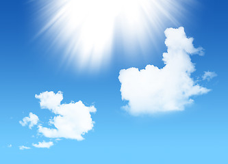Image showing Blue heaven with sunshine and white skies
