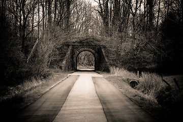 Image showing Road going through an old tunnel