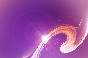 Image showing Explosive energy on purple background with lens flare