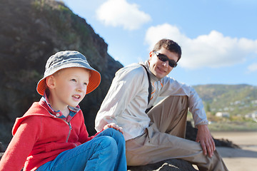 Image showing family at the beach