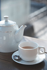 Image showing Teacup and teapot