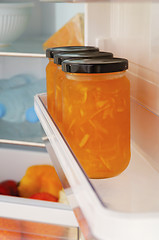 Image showing refrigerator with jam