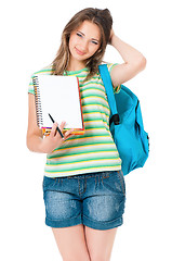 Image showing Girl with backpack