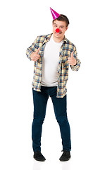 Image showing Man with clown nose