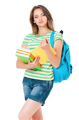 Image showing Girl with backpack