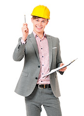 Image showing Businessman in hard hat