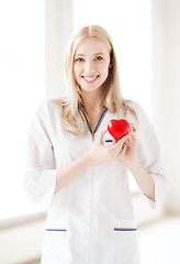 Image showing female doctor with heart