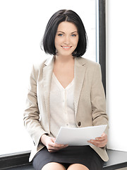 Image showing happy woman with documents