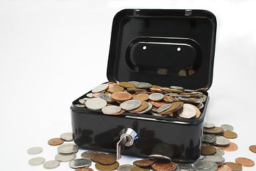 Image showing A strongbox full of money
