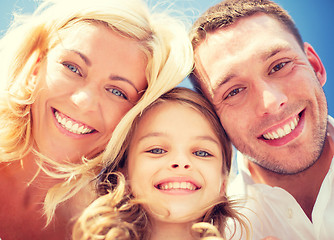 Image showing happy family with blue sky