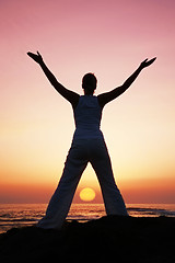 Image showing Sunset Yoga