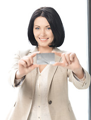 Image showing happy woman with credit card