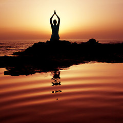 Image showing Sunset Yoga