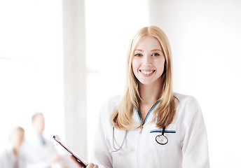 Image showing female doctor with stethoscope