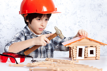 Image showing boy built a new house