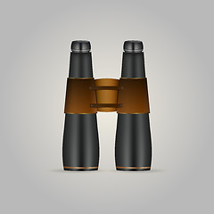 Image showing Illustration of black binoculars