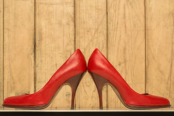 Image showing pair of red high heels