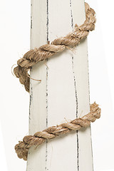 Image showing wrapped rope on wood