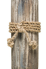 Image showing wrapped rope on wood