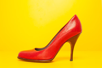 Image showing red high heels shoes