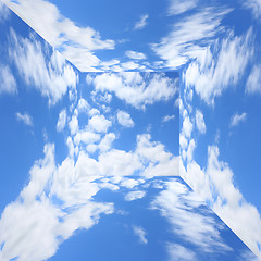 Image showing blue sky with clouds in three-dimensional