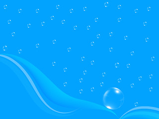 Image showing Blue water drops background