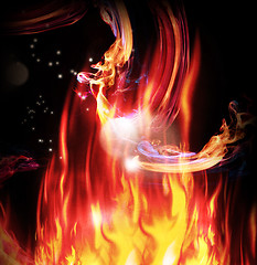 Image showing fire with  lights and shine